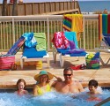 Chase away all the aches and pains caused by too much golf, shopping, or swimming in the surf, by relaxing in one of our many whirlpools. Your choice might be our big outdoor whirlpool or under the shelter of our enclosed waterparks by using one of our five indoor whirlpools.