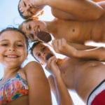 Kids beating the heat with ice cream