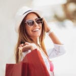 Woman enjoying upscale shopping at The Market Common