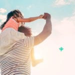 Girl on fathers shoulders enjoying family-friendly spring events in Myrtle Beach