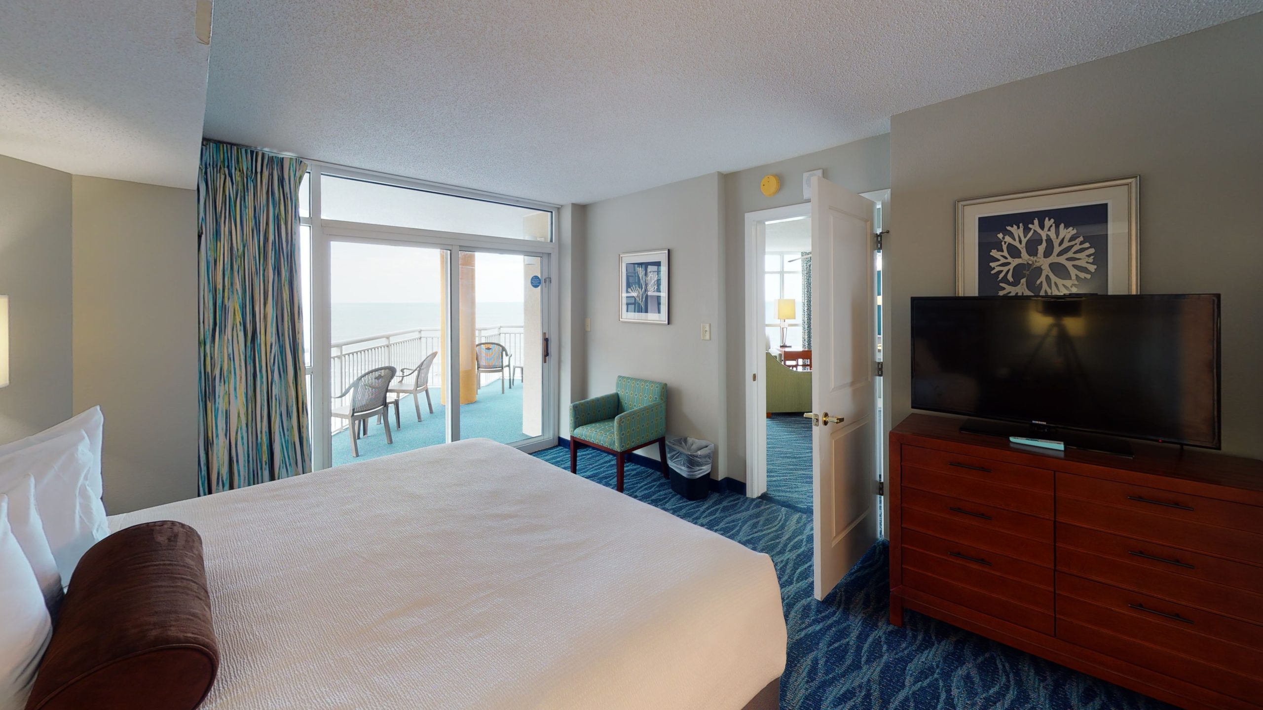 Oceanfront Two Bedroom hotel room at Dunes Village Resort in Myrtle Beach, SC.