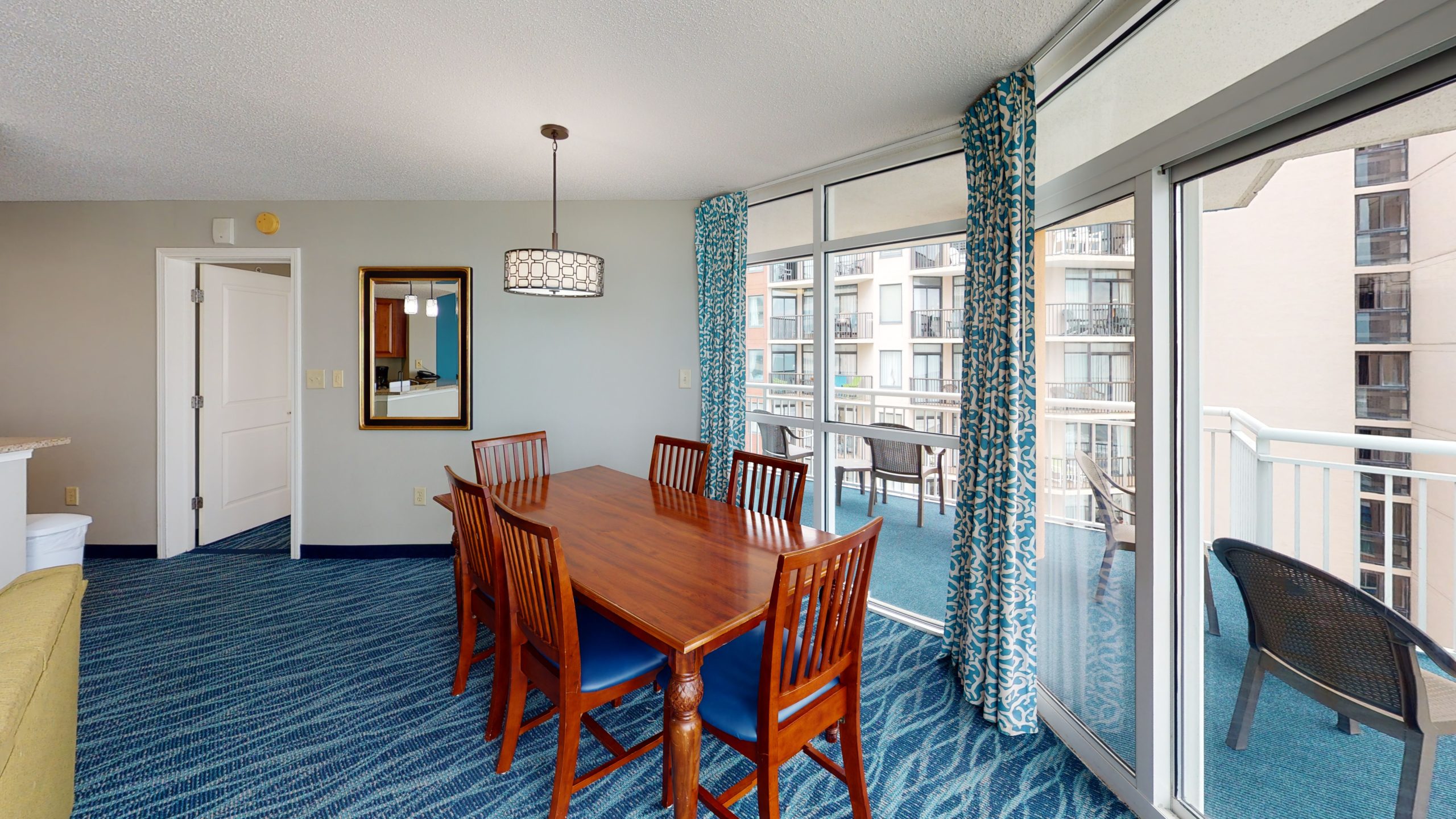 Dining area in a suite at Dunes Village Resort Myrtle Beach.