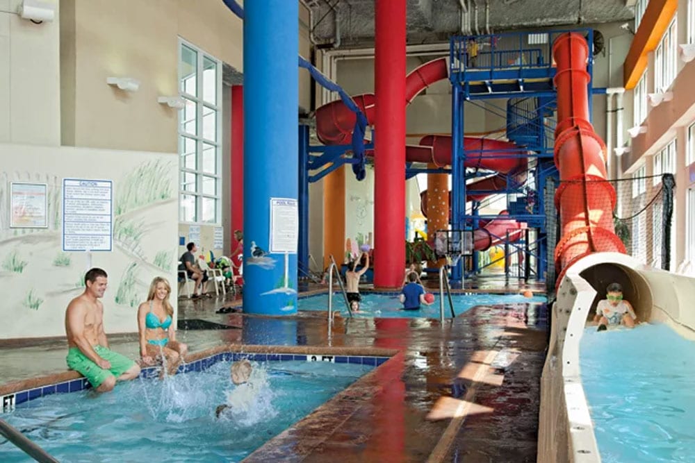 Playing at the Indoor Waterpark at Dunes Village Resort is one of the most fun things to do in Myrtle Beach in the winter.