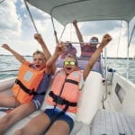 Family relaxing on a Myrtle Beach boat tour