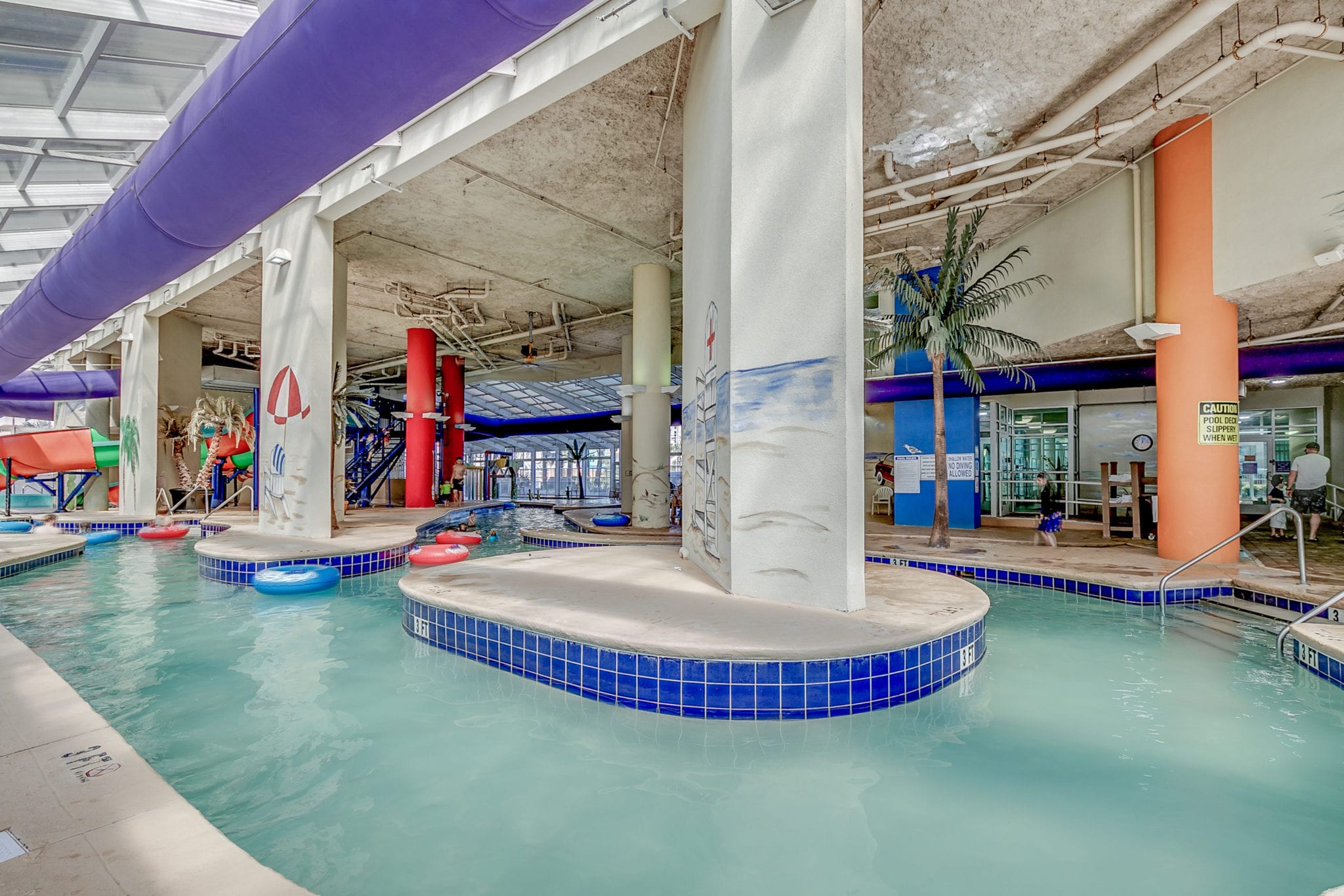 Indoor lazy river at Dunes Village Resort in Myrtle Beach.