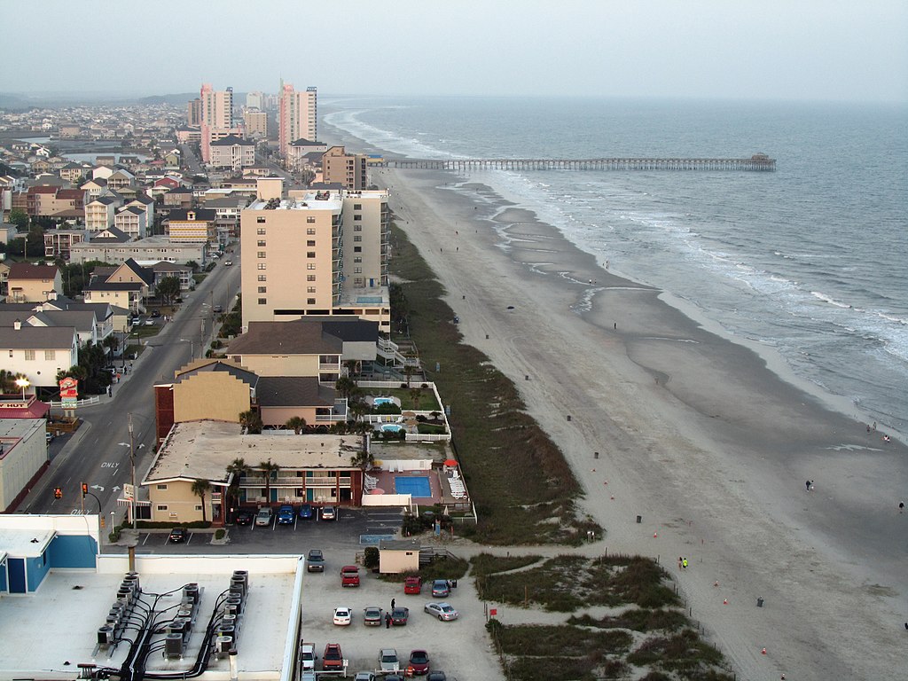 Cherry Grove Pier and beachfront.