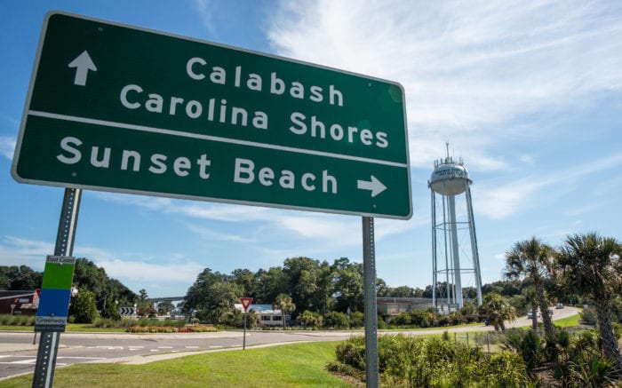 Sign to Calabash heading from Myrtle Beach